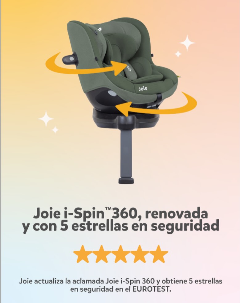La Joie i-Spin 360, renovada y con 5 estrellas en seguridad, está disponible en Covadonga Bebé.
Su sistema de rotación 360°, protección
lateral reforzada y excelentes resultados en pruebas de seguridad la convierten en una de las sillas más seguras del mercado.
📍 Ven a descubrirla en nuestra tienda Covadonga Bebé y encuentra todo lo que necesitas para viajar con tranquilidad.
Porque cada trayecto, por corto que sea, merece la máxima protección para quienes más queremos.
💛